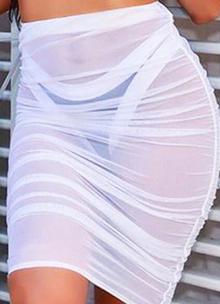 Прозрачная юбка из микросетки (белый)
